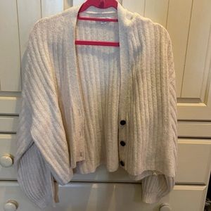 Cropped button down sweater